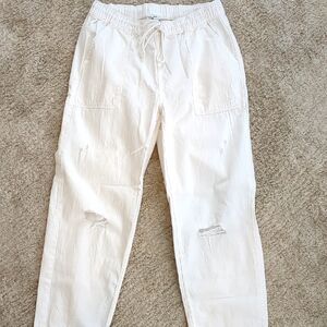 Aerie White Cotton Pants